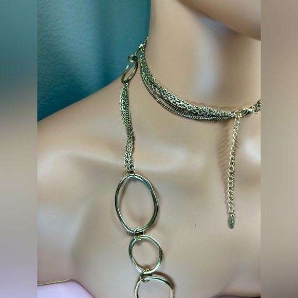 Matte Gold Multi Stranded Jewelry Set - Picture 5 of 7